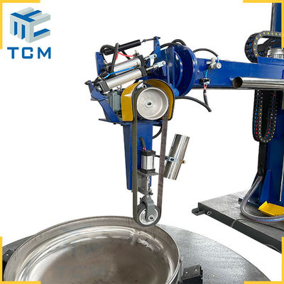 Dished End Surface Polishing Buffing Machine Semi Automatic Untuk Tembaga Aluminium