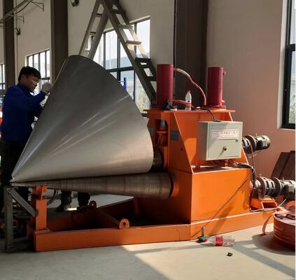 Mesin bending pelat kerucut logam baja roller hidrolik